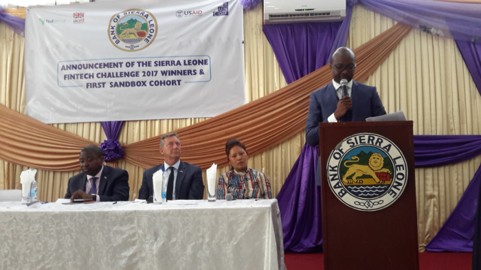 Governor Patrick Conteh delivering the Keynote Address